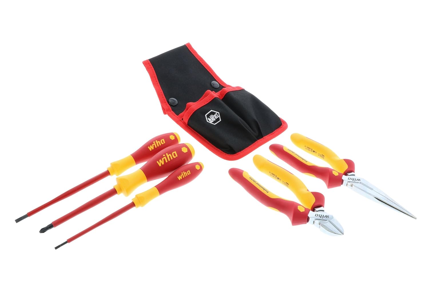 Wiha 32872 Insulated Screwdrivers and Pliers Belt Pack Kit, 5 Piece