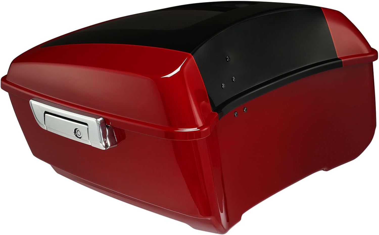 TCMT King Motorcycle Trunk Fit for Harley Touring 2014-2025 CVO Road King Road Glide Street Glide Electra Glide Ultra Limited Pack Billiard Red/Vivid Black