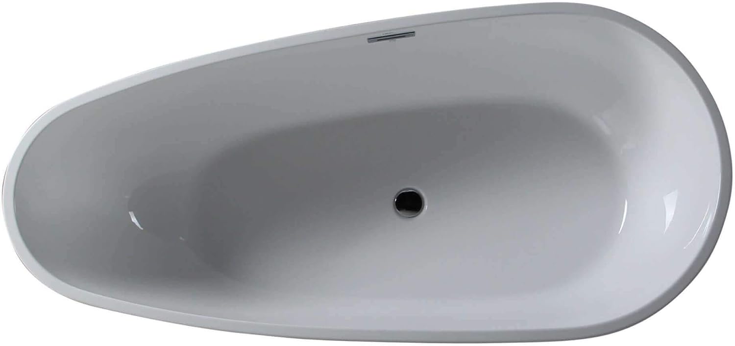 Fine Fixtures Capsule Freestanding Bathtub White 55' With Drain Included