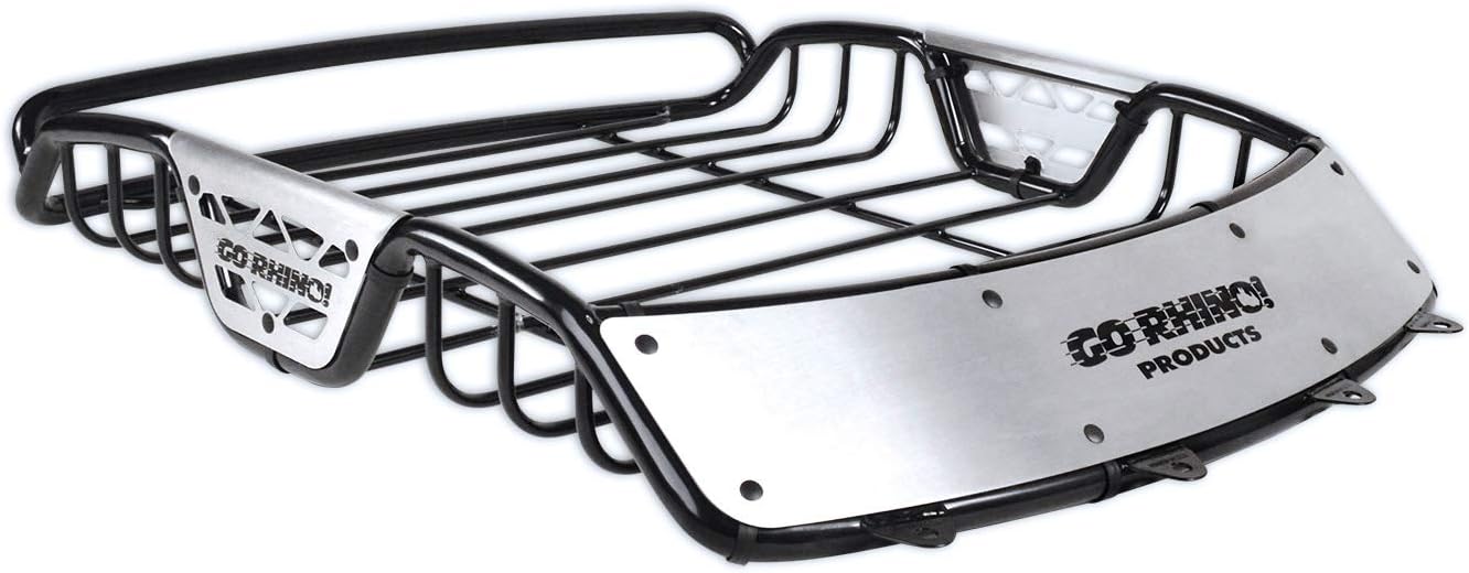 Go Rhino SR10 Roof Rack - Tubular Rack & Cross Bar Clamps | Mild Steel, Textured Black, L: 60' x W: 40' x H: 6' | 59017T