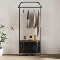 Portable Clothes Rack, Clothes Rack, Clothing Rack, Rolling Garment Rack, Clothes Store Bedroom Multi-purpose Hanging Rod Shelf, for Bedroom,Living Room,Clothing Store(Black)
