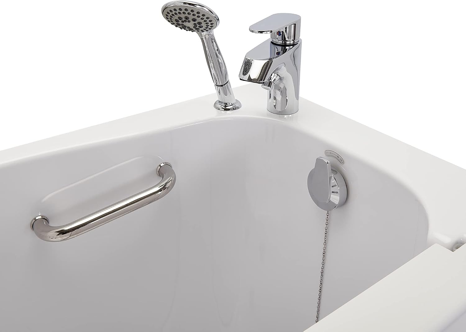Ella Mobile 26'x45 Acrylic Soaking Walk-In-Bathtub, Right Outward Swing Door, Heated Seat, 2 Piece Fast Fill Faucet, 2' Drain