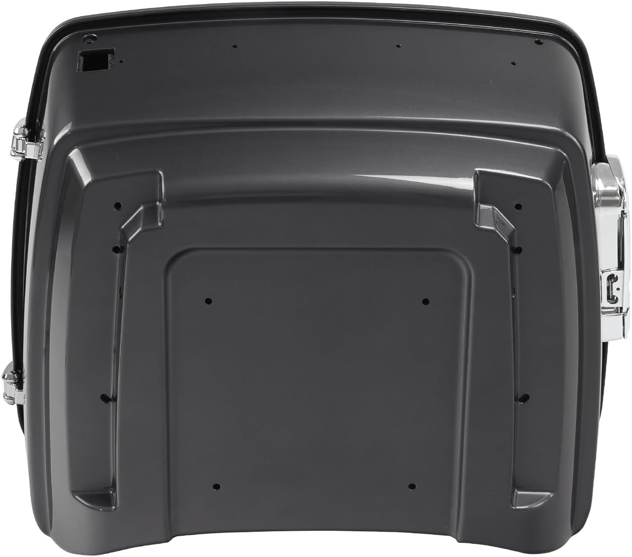TCMT 13.7' King Motorcycle Trunk Box W/Latch Key Fit For Harley 2014-2025 Touring CVO Road King Road Glide Street Glide Electra Glide Ultra Limited Gauntlet Gray Metallic