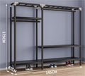 Closet Wardrobe Heavy Duty Garment Rack Portable Closet with Cover Clothing Rack Metal Wardrobe Closet Closet Storage Organizer(145 * 45 * 175cm)