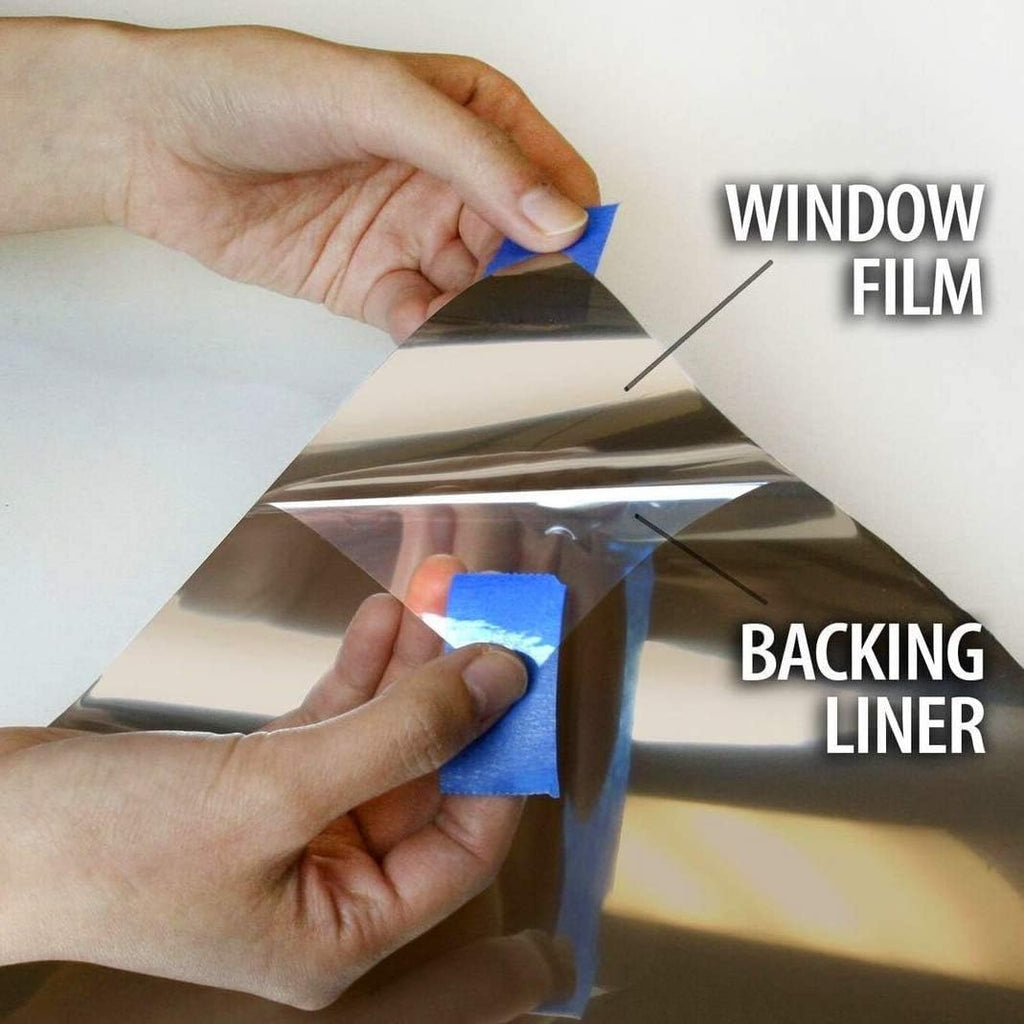 SW Window Privacy Film One Way Mirror Reflective Glass Film Heat Control Anti UV Adhesive Film for Home and Office Windows,60Inch x 66Feet, Brown Silver