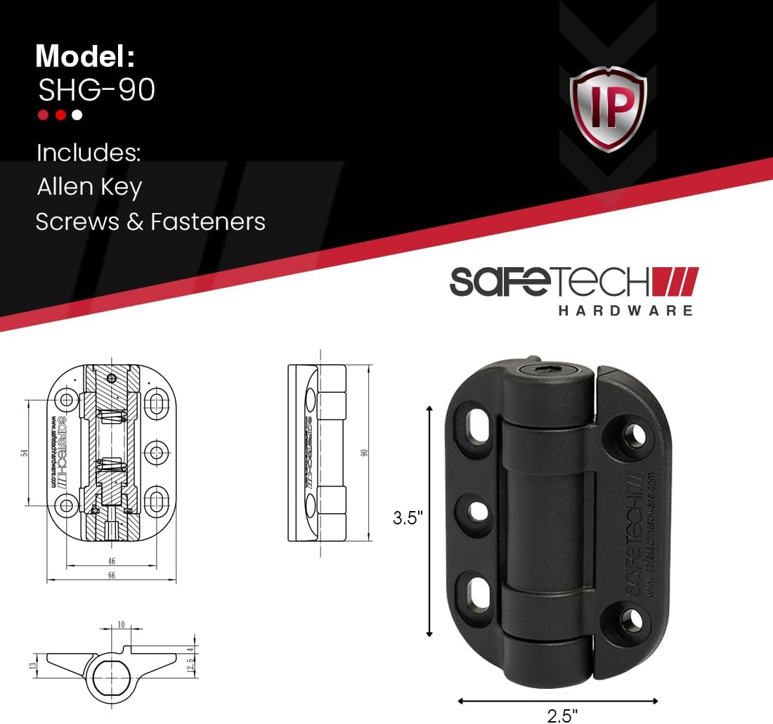 2 Side Gravity Gate Latch W/TopKlik Self Closing Hinge W/Gate Handle Bundle
