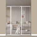 57' Extra Tall Cat Gate, 48.0'-52.7' Wide Pet Gate for Doorway, Pressure Mounted Tall Baby Gate with Door, Walk Through Dog Gate Indoor Stairs, Auto Close Cat Safety Gates, White