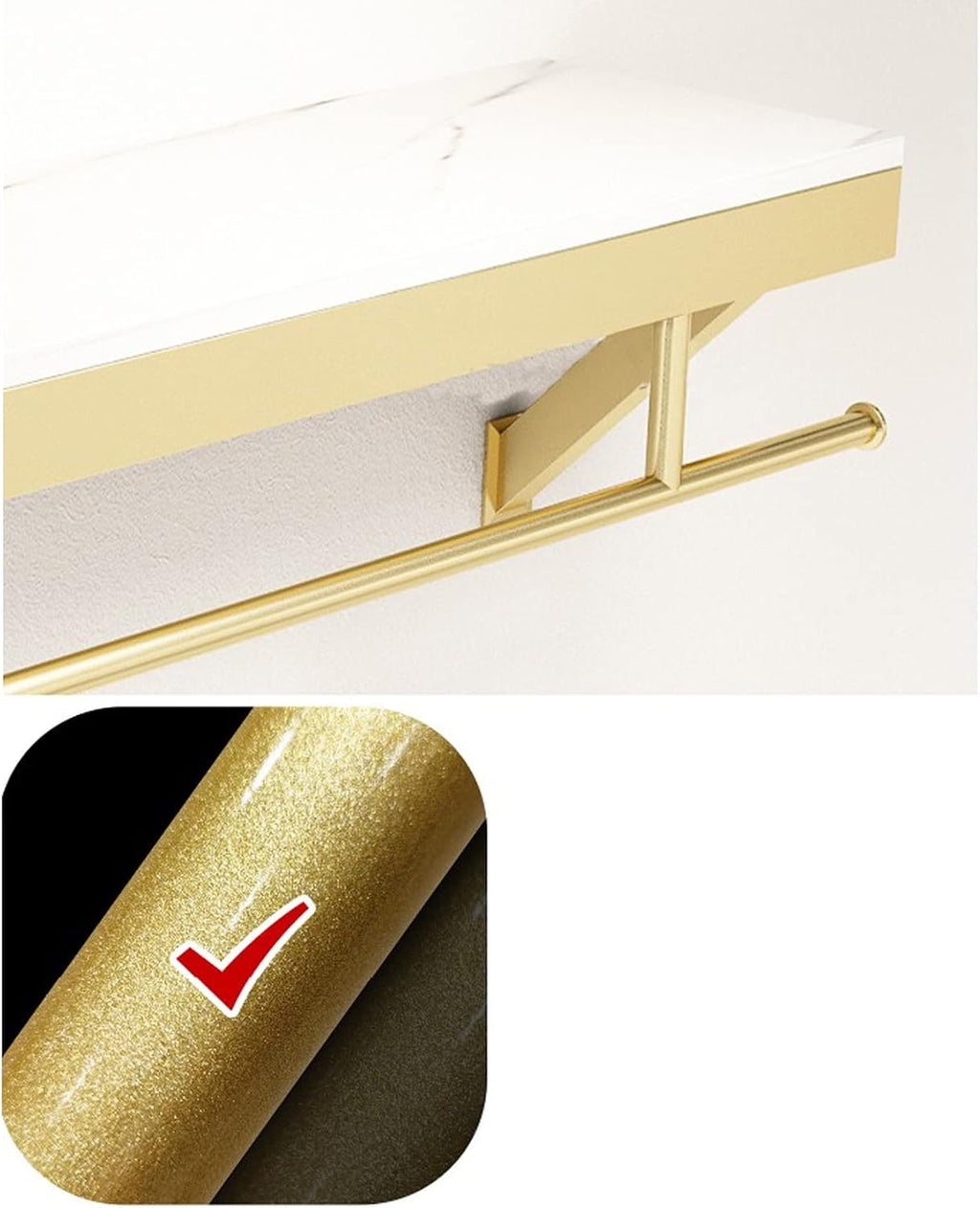 5pcs Clothing Garment Rack Wall Mounted with Wood Shelf,Clothing Store Floating Shelf,Retail Display Clothes Racks Heavy Duty Organizer Hanger Metal Sturdy (C-300cm
