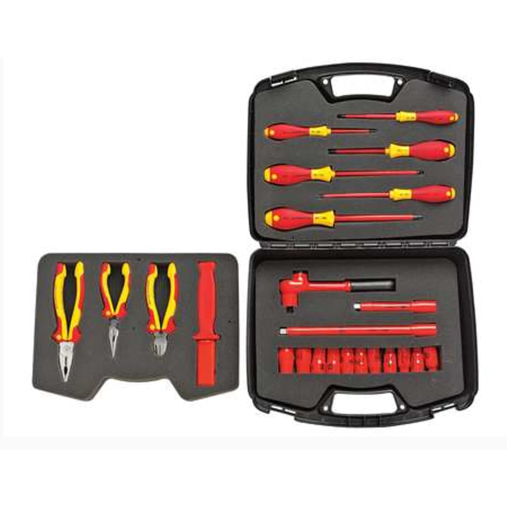 Wiha 31691 1/2-Inch Drive Socket Set, Metric, Insulated, 24 Piece