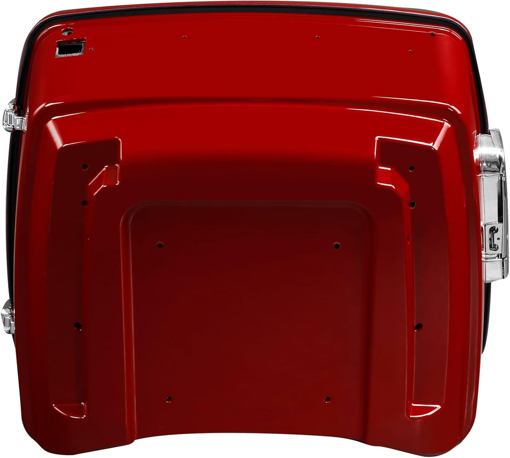 TCMT 13.7' King Motorcycle Trunk Box W/Latch Key Fit For Harley 2014-2025 Touring CVO Road King Road Glide Street Glide Electra Glide Ultra Limited Billiard Red/Vivid Black
