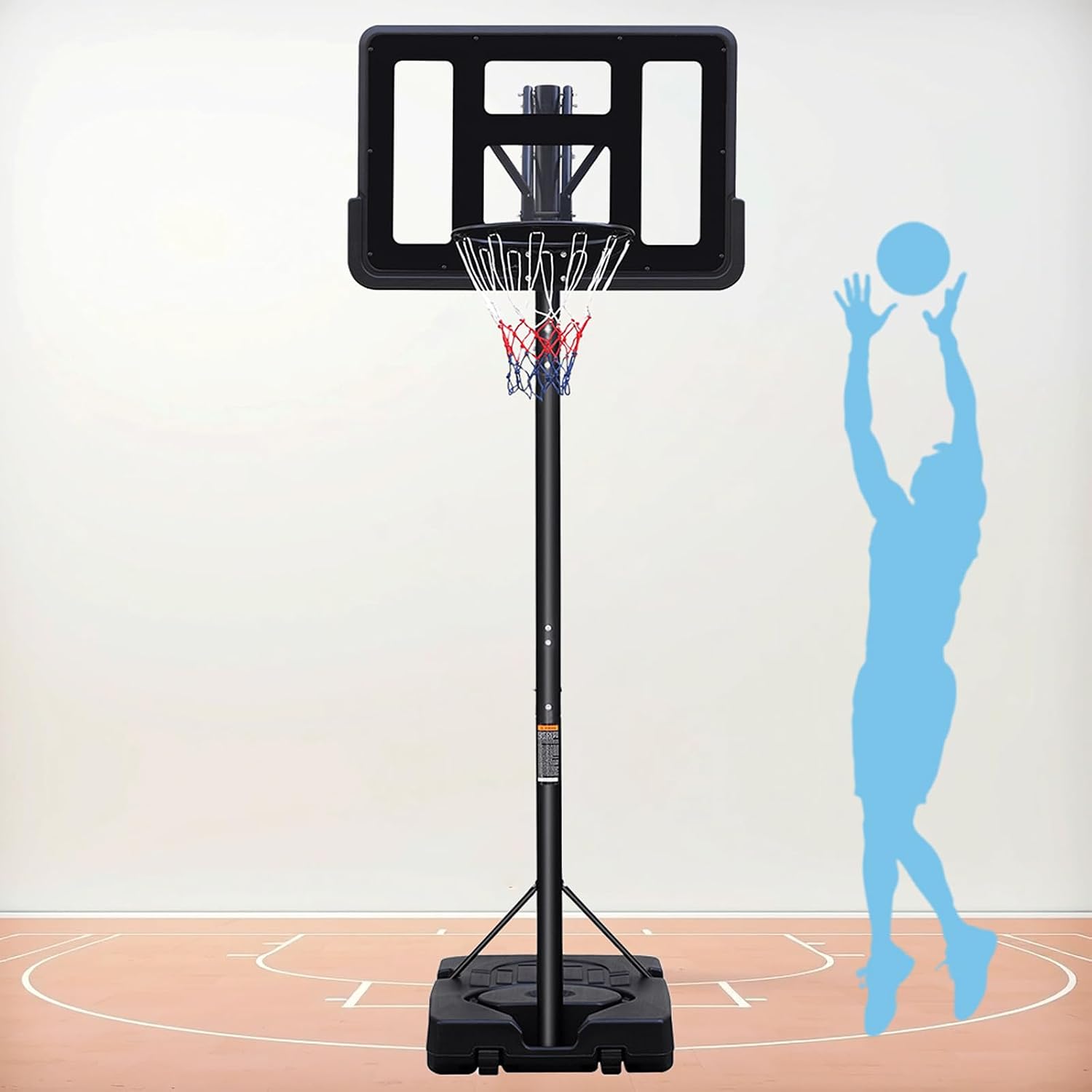 Basketball Hoop Outdoor 7.5-10ft Adjustable, Basketball Hoop Indoor with 44 Inch Backboard Basketball net and Wheels, Portable Basketball Hoop Goal System in Backyard/Driveway/Indoor