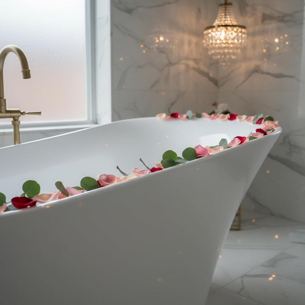 Arezzo 67' Freestanding Acrylic Bathtub with Chrome Drain, Glossy White Seamless Soaking Tub, Fiberglass Reinforced with Leveling Legs, 49 Gal Capacity