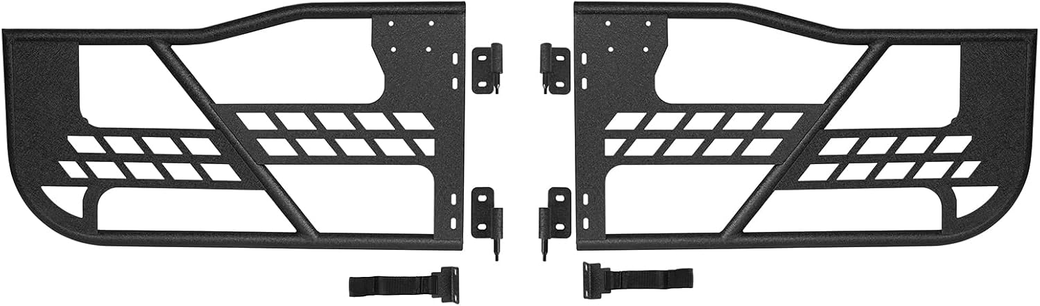 Hooke Road JK Tubular Half Doors for 2007-2018 Jeep Wrangler JK, Wrangler Offroad Trail Doors with OE-Style Latches, Open-Air Summer Driving (2-Door Only)