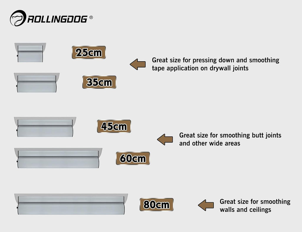 ROLLINGDOG Drywall Skimming Blade Set - Include Extension Pole and Transport Case,13PC Easy Carry Handle and 5 Extra Skimming blades