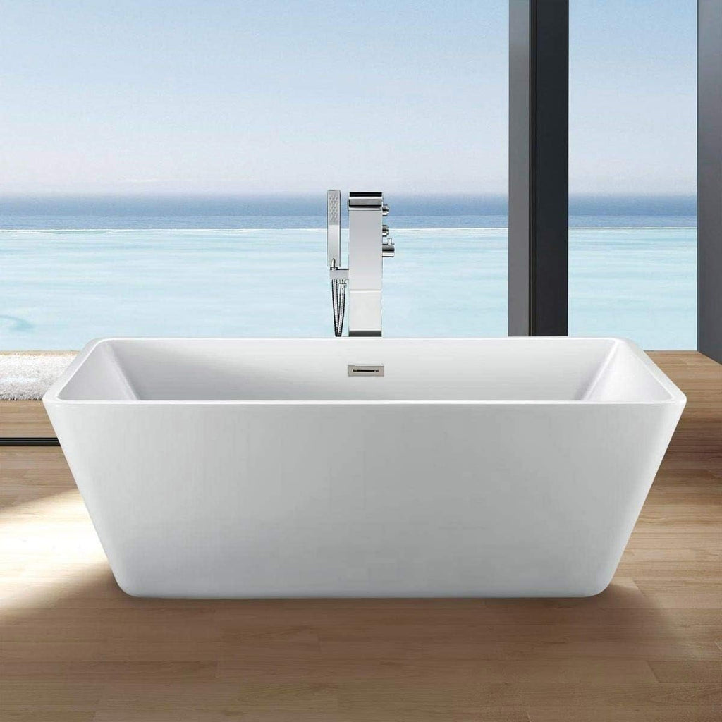 Vintage Tub & Bath Ella 63 Inch Acrylic Double Ended Freestanding Tub - No Faucet Drillings