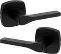Kwikset Tripoli Lever Interior Passage Door Handle, Lever for Closet and Hallway Doors, Reversible Non-Locking Handle Lever, Matte Black, with Microban Protection (Pack of 6)