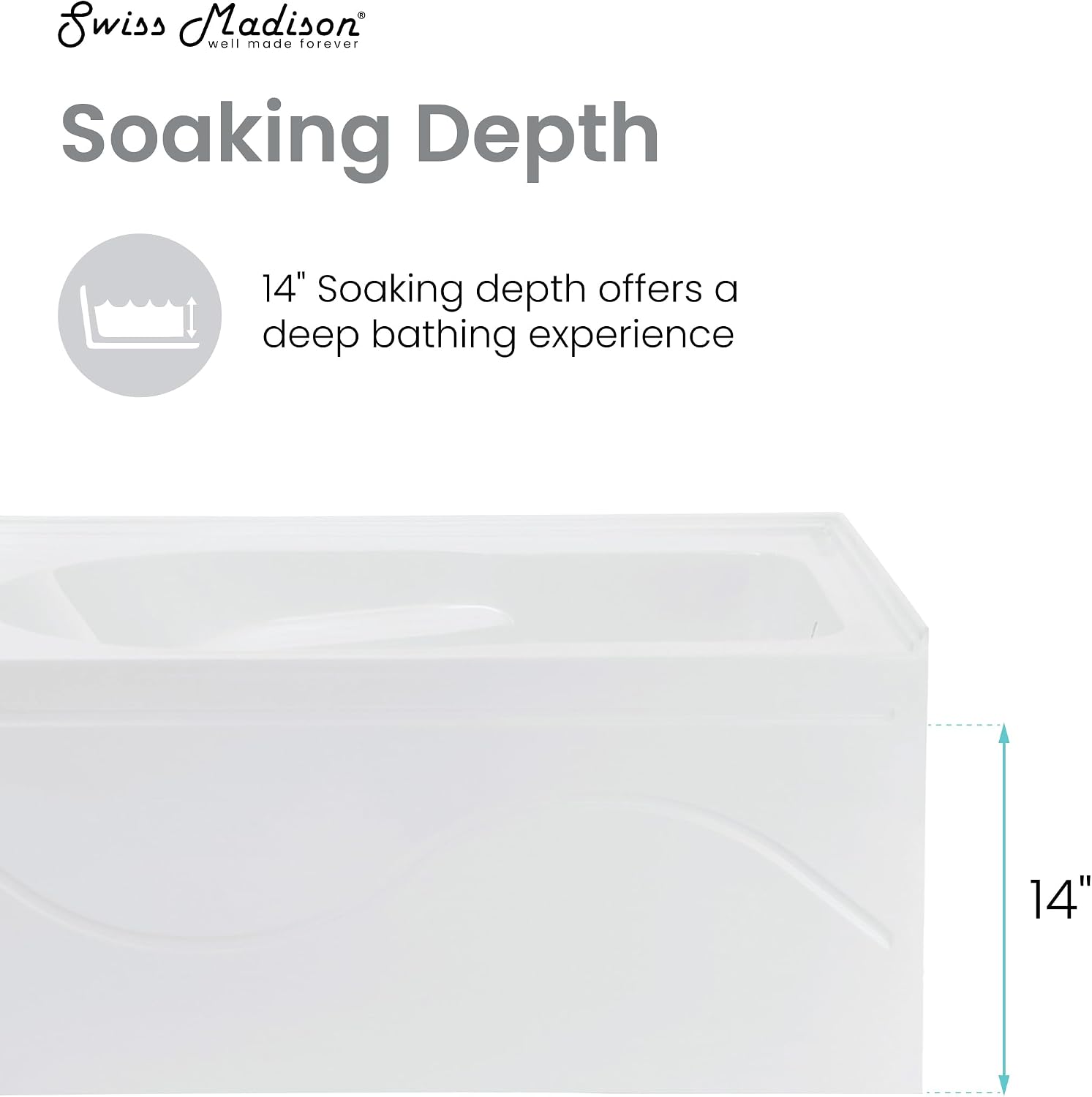 Dieppe 54'' x 30 Bathtub with Apron Right Hand Drain in White