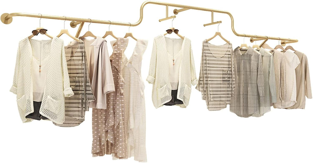 Household Industrial Pipe Garment Rack,Wall Mounted Iron Garment Rack,Boutique Retail Garment Rack,Display Rack,Clothes Rack,Pipe Rack,Floating Shelves,S (450cm
