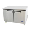 Atosa MGF8406GR 48' Undercounter Worktop Food Prep Freezer for Restaurant Pub Bar Cafeteria | 2 Solid Swing Door, 2 Adjustable Epoxy Coated Shelves | 13.4 Cu. Ft | Stainless Steel, 115v (-8°F to -0°F)