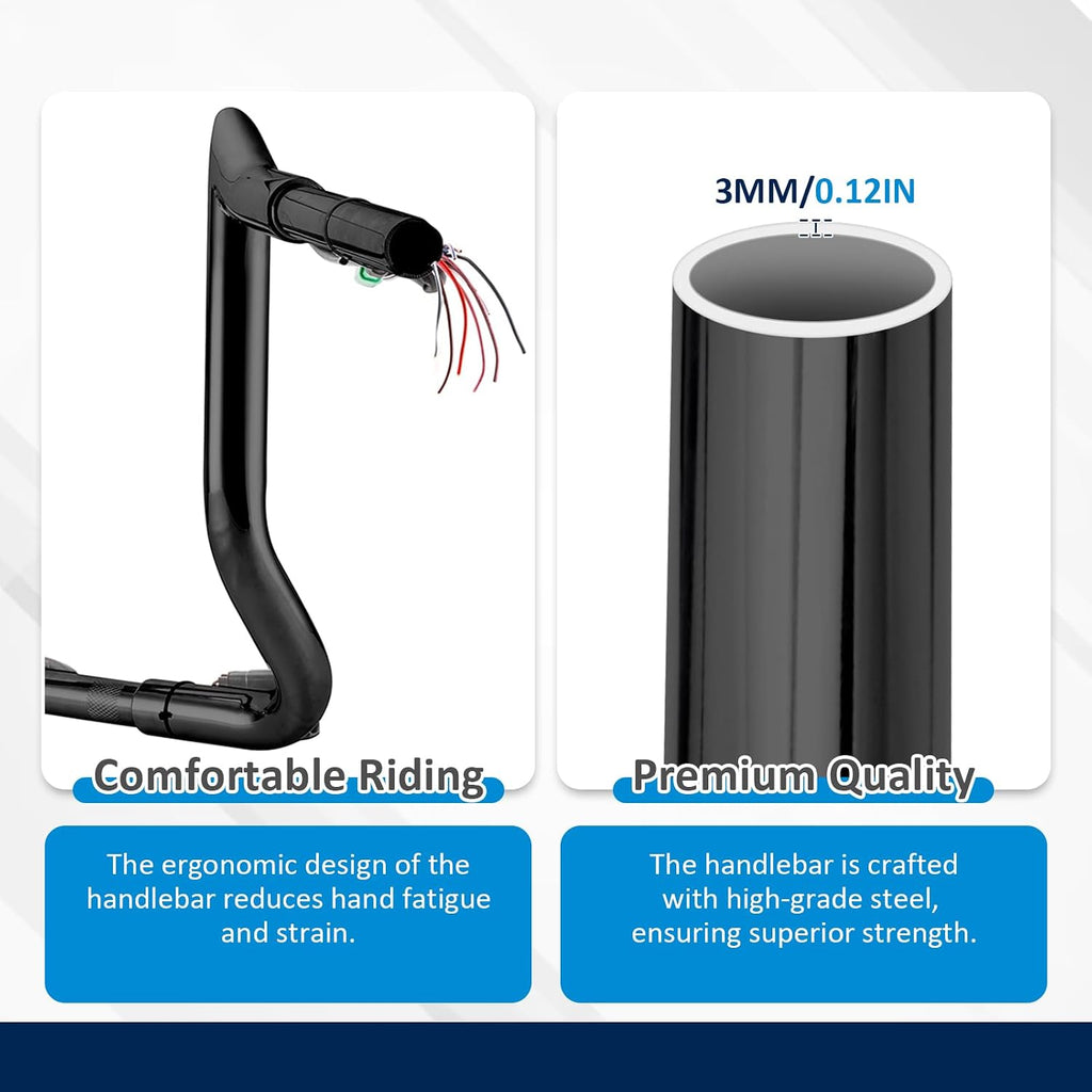 Wsays Pre-Wired Handlebar 10' Rise Bagger Meathook Ape Bar-Sharp Handlebar Compatible with Harley Touring Street Glide Electra Glide Ultra Limited 2008-2013 Black