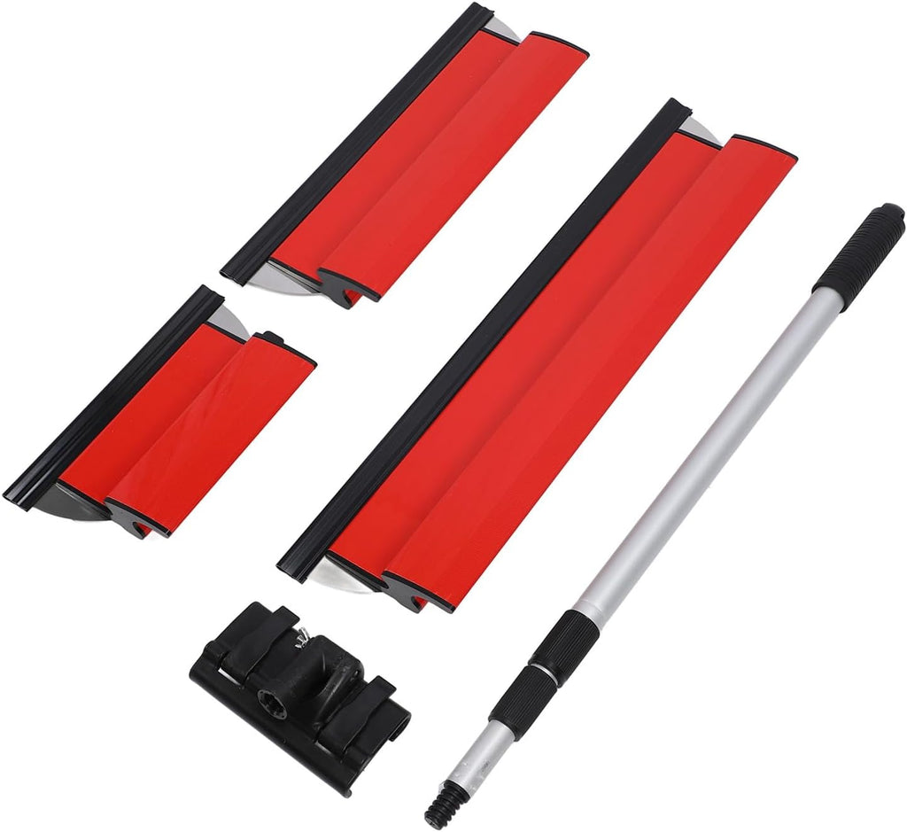 Focket Drywall Skimming Vane/Wing Set, 250mm 400mm 600mm Stainless Steel Drywall Knife Set, Smoothing Spatula with Adjustable Length Extension Handle for Sheetrock Gyprock Wall