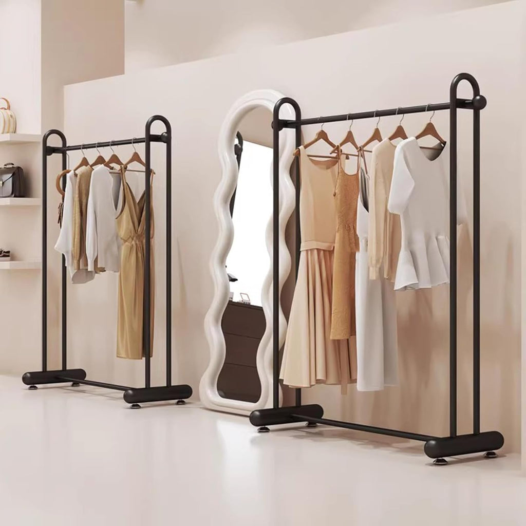 Garment Rack Heavy Duty Metal Clothing Rack, Hanging Clothes Organizer Rail For Display And Storage, Commercial Clothes Rail For Boutique Retail, Single Rod Coat Rack For Bedroom, (Size:150X40X150CM)