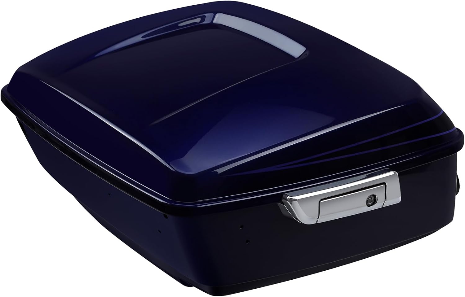 TCMT 13.7' King Motorcycle Trunk Box W/Latch Key Fit For Harley 2014-2025 Touring CVO Road King Road Glide Street Glide Electra Glide Ultra Limited Zephyr Blue/Black Sunglo