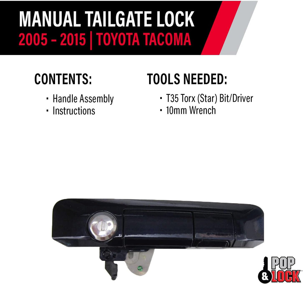 Pop & Lock PL5407 Nautical Blue Metallic Manual Tailgate Lock with Bolt Codeable for Toyota Tacoma
