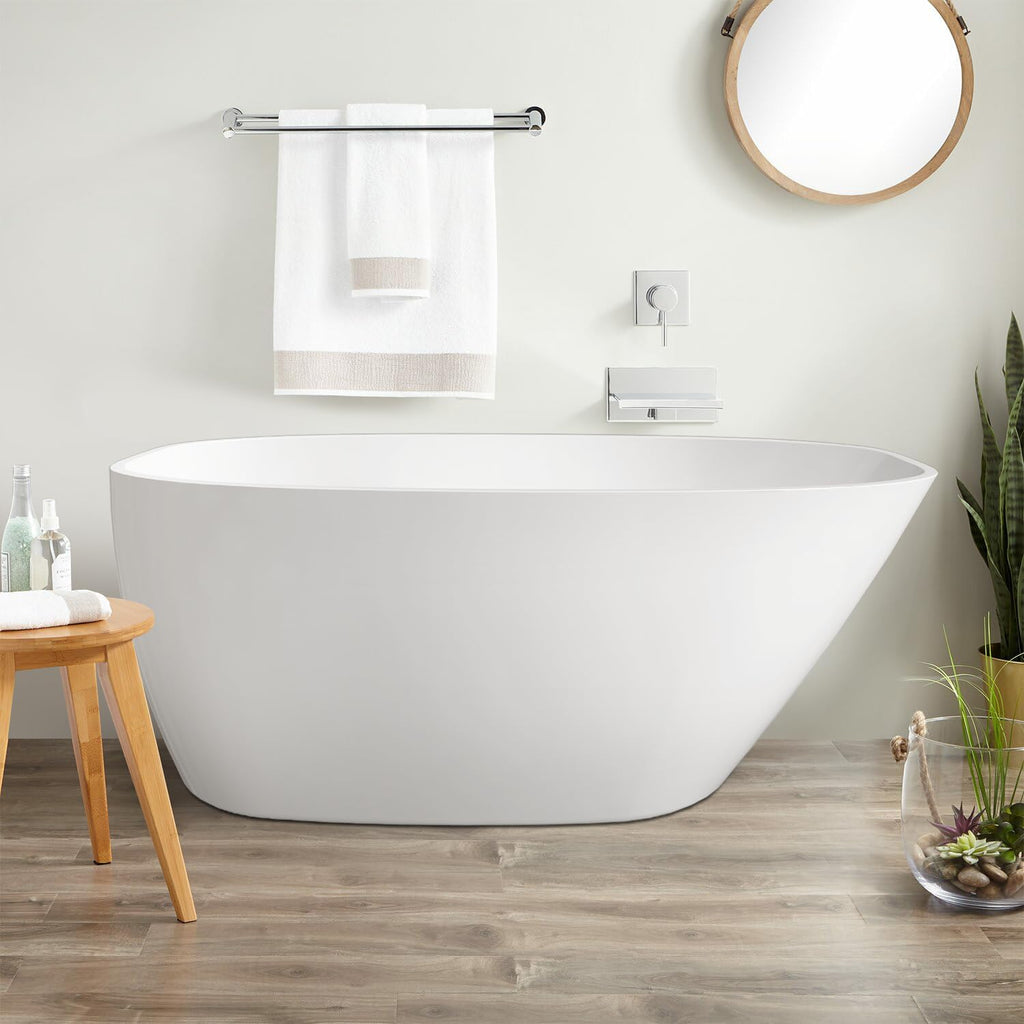 59' 100% Acrylic Freestanding Bathtub??Contemporary Soaking Tub??White Bathtub