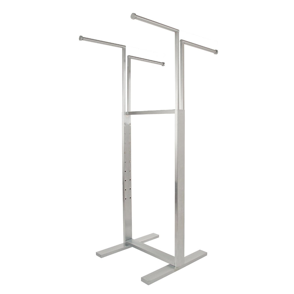 Econoco Adjustable 4-Way Rack, Satin Chrome
