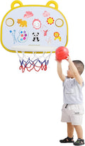 Basketball Rim Indoor Mini Basketball Hoop Can Draw Pictures, Portable Non-Perforated Basketball Hoop Can Be Folded for Storage (Color : Yellow, Size : Style2)