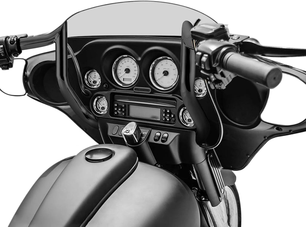 Mofun 12' Rise Handlebars Pre-Wired Ape Hangers 1.25' Fat 1' Clamp Compatible with Harley Touring Street Glide Electra Glide Ultra Limited 2008-2013 Black