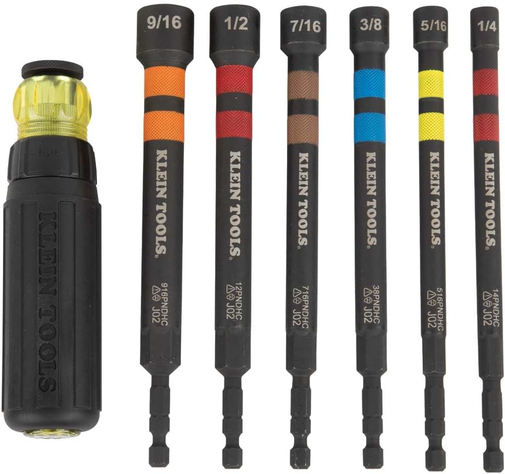 Klein Tools Tradesman Pro XL 40-Pocket Camo Tool Backpack and 6-Piece Ratcheting Impact Rated Hollow Magnetic Nut Driver Set