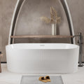 Geelife 59' Linear Acrylic Freestanding Bathtub Stand Alone Soaker Tub