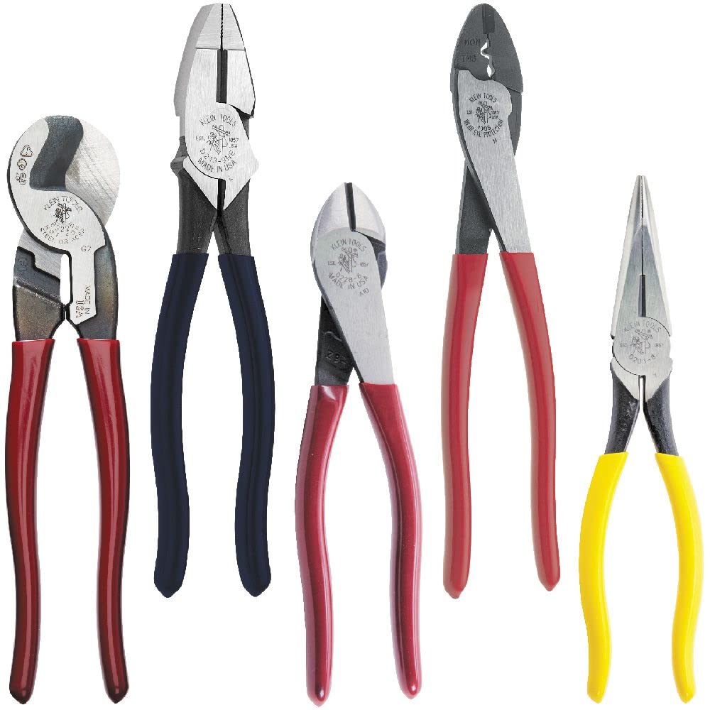 Diagonal-Cutting, Needle-Nose, Side-Cutting High Leverage Linesman Pliers, Cutter, Crimper & Tool Set, Screwdriver, Nut Driver Tool Kit with Assorted Tips, Nut Drivers, Magnetizer/De-Magnetizer