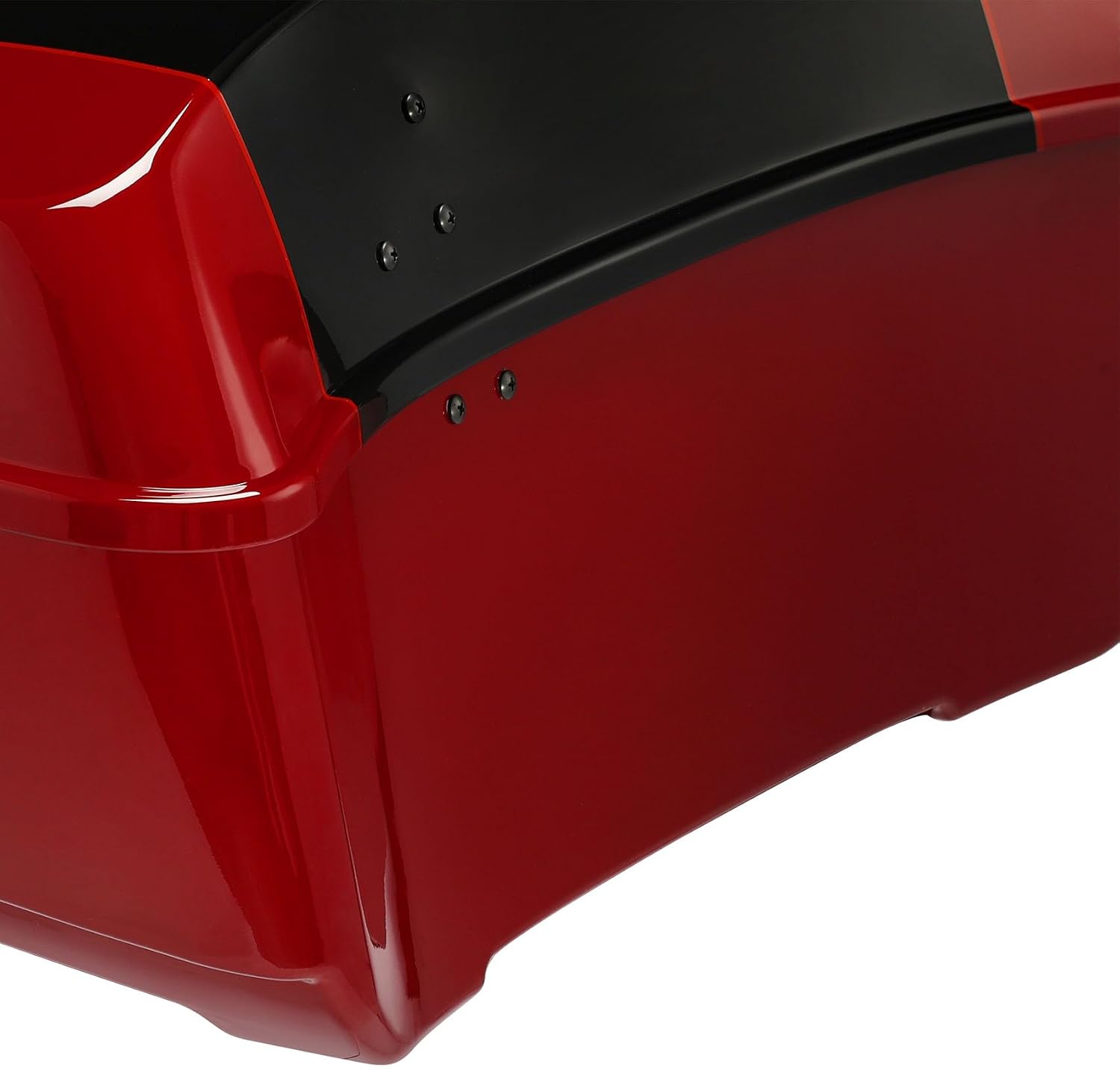 TCMT King Motorcycle Trunk Fit for Harley Touring 2014-2025 CVO Road King Road Glide Street Glide Electra Glide Ultra Limited Pack Billiard Red/Vivid Black
