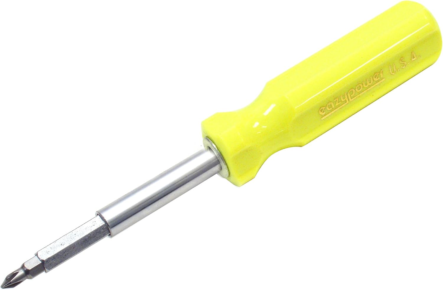 Eazypower 81654 12-Pack Yellow 8-in-1 Extruded Handle Screwdriver 4-5/8-10 Slotted; #1/#2 Phillips; T15/T20 Tee*Star; 1/4 and 5/16-inch Nut Setters