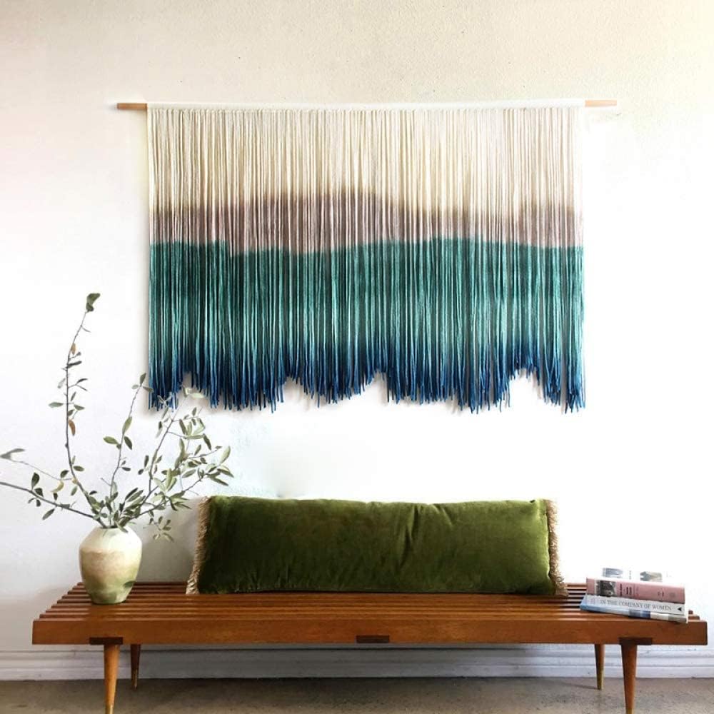 Macrame Wall Hanging Boho Wall Decor Art Woven Tapestry Woven Wall Art Macrame Tapestry Boho Wall Decor- Textile Wall Hanging Hand-Dyed Tapestry Decorative Cloth (Color : C+130 * 90cm)