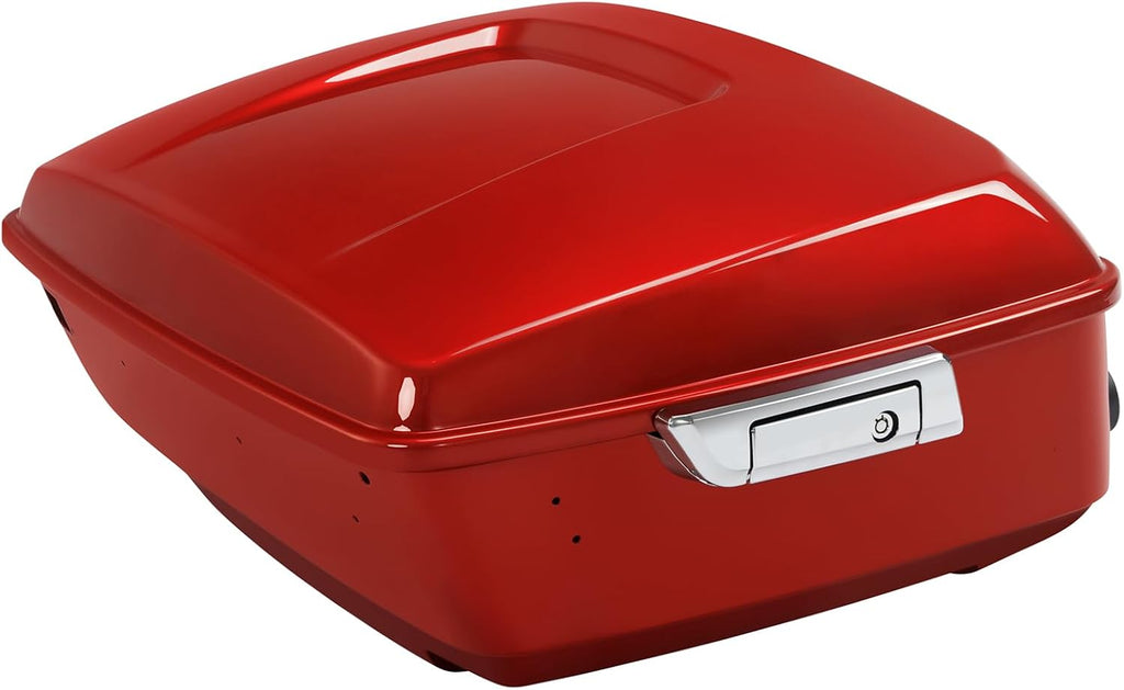 TCMT 13.7' King Motorcycle Trunk Box W/Latch Key Fit For Harley 2014-2025 Touring CVO Road King Road Glide Street Glide Electra Glide Ultra Limited Wicked Red