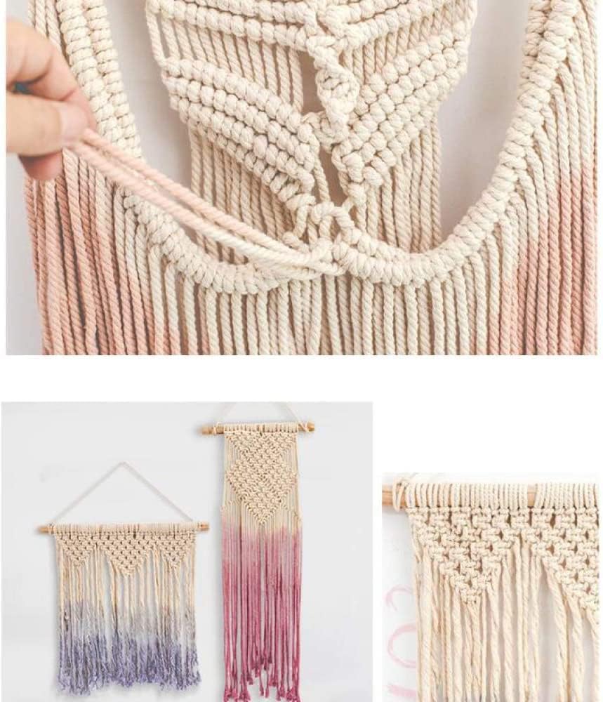 Macrame Wall Hanging Boho Hand Woven Tapestry Textile Wall Hanging Boho Wall Decor Tapestry Princess Room Loft Decoration Girl Gift (C)