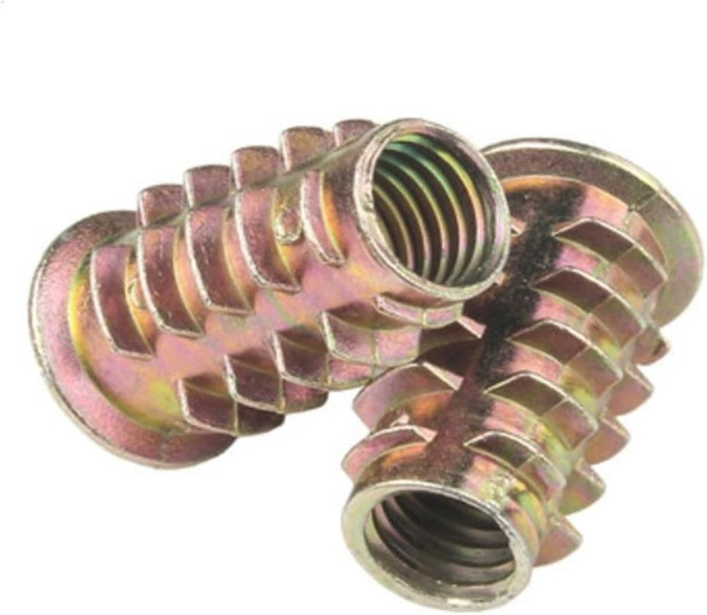 Carbon Steel Hexagonal Nut, Stainless Steel Nut,100-1000pcs M4 M5 M6 M8 M10 Zinc Alloy Thread for Wood Insert Nut Flanged Hex Drive Head Furniture Nuts(M4x8 1000PCS)