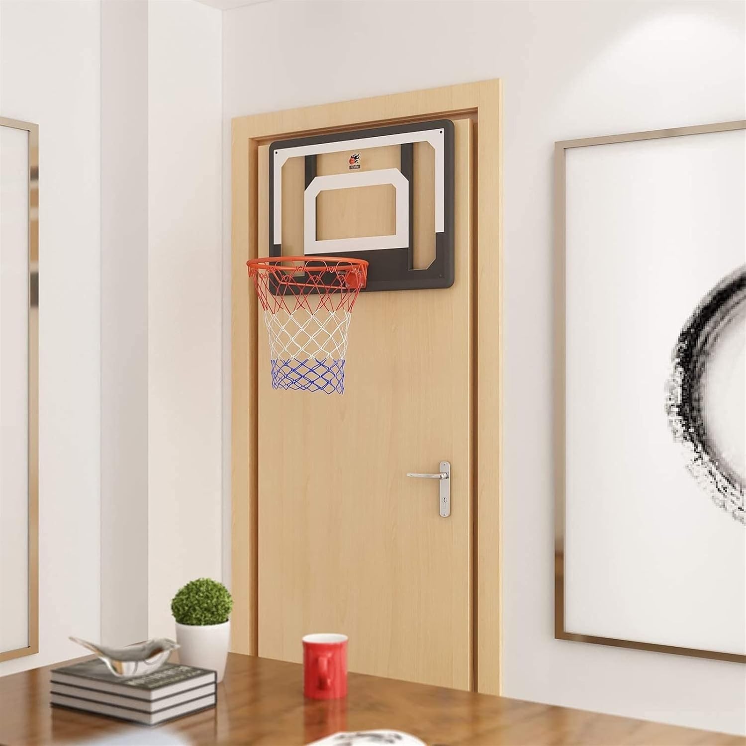 Mini Basketball Hoop, A Wall-Mounted Basketball Hoop with A Hole-Free Installation, for Adults and Kids
