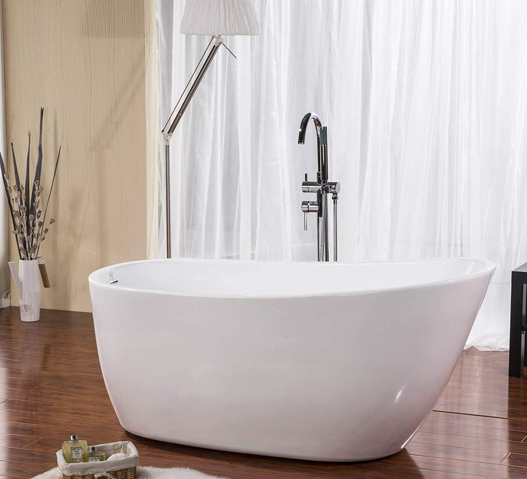 Fine Fixtures Zen Freestanding Bathtub White 68' With Drain Included