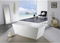 Kube Squadra 67' White Free Standing Bathtub Slim Rectangular Overflow