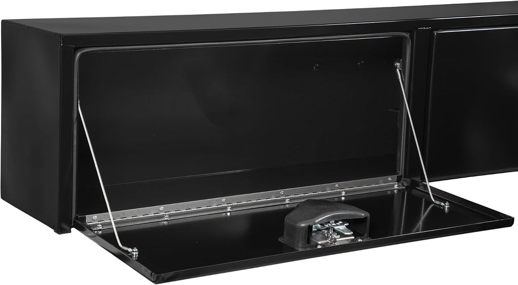 Buyers Products 1702940 Black Steel Topsider Truck Box With T-Handle Latch, 16 x 13 x 72 Inch, Truck Tool Box For Storage And Organization, Lockable Tool Chest For Work Trucks