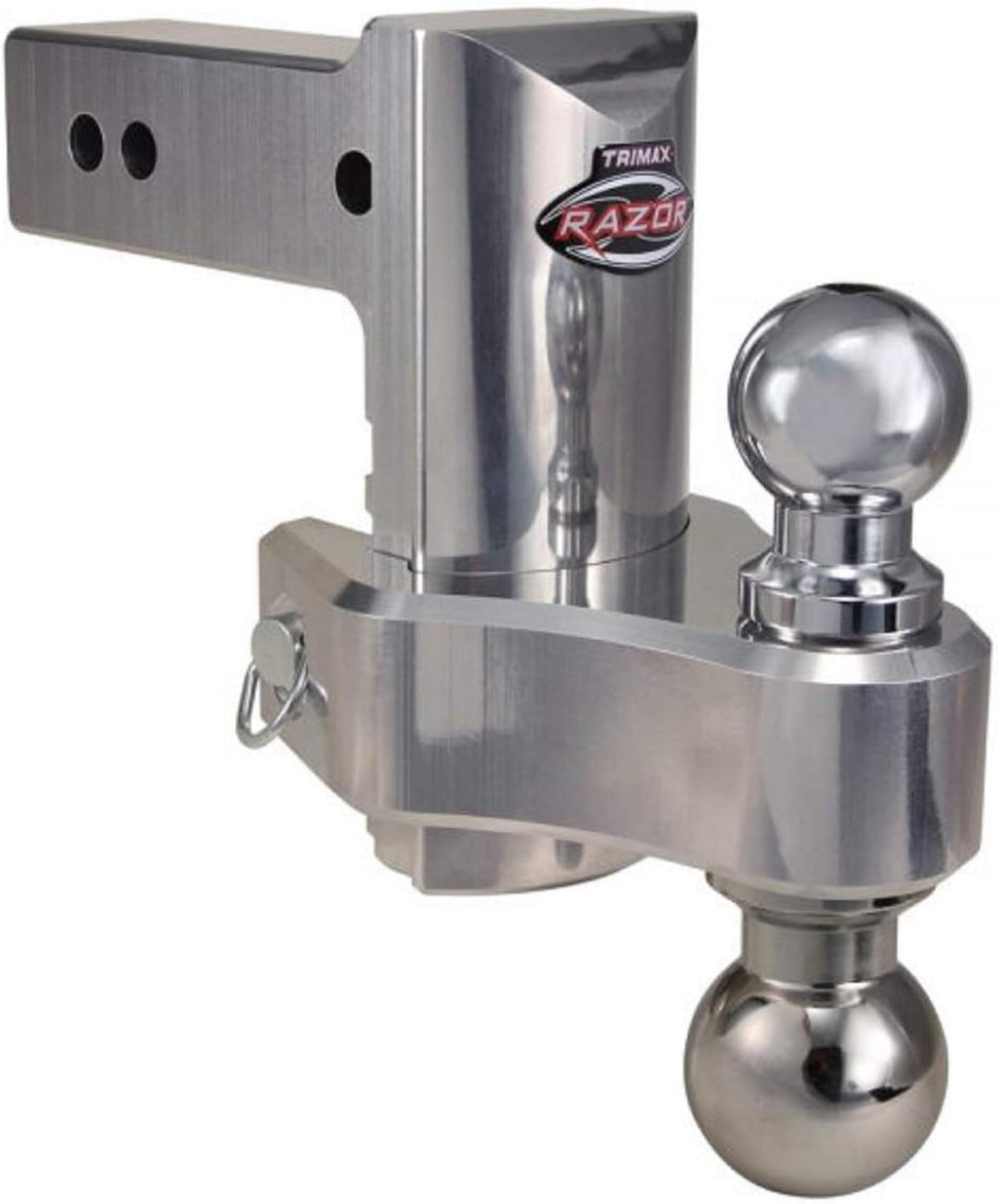 Trimax TRZ6ALHD THC250 Aluminum 6-Inch HD Adjustable Pin Clip Drop Hitch and 2.5-Inch Hitch Anti-Rattle Clamp