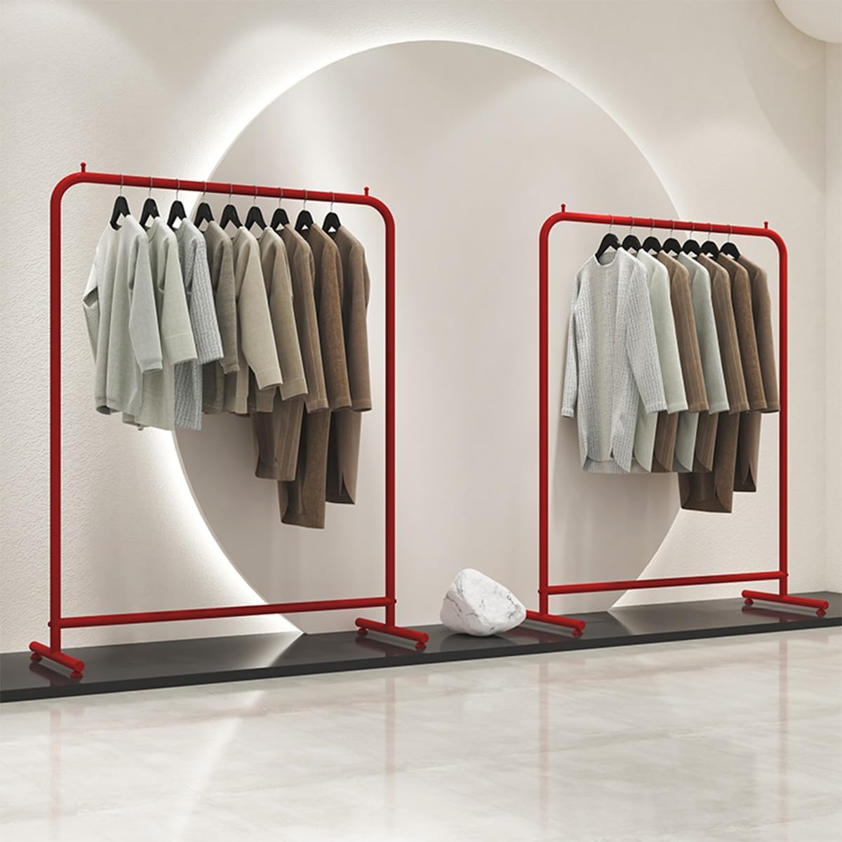 Freestanding Metal Clothes Garment Rack, Heavy Duty Clothing Rack, Commercial Clothing Organize, for Bedroom, Retail Store,A,80cm