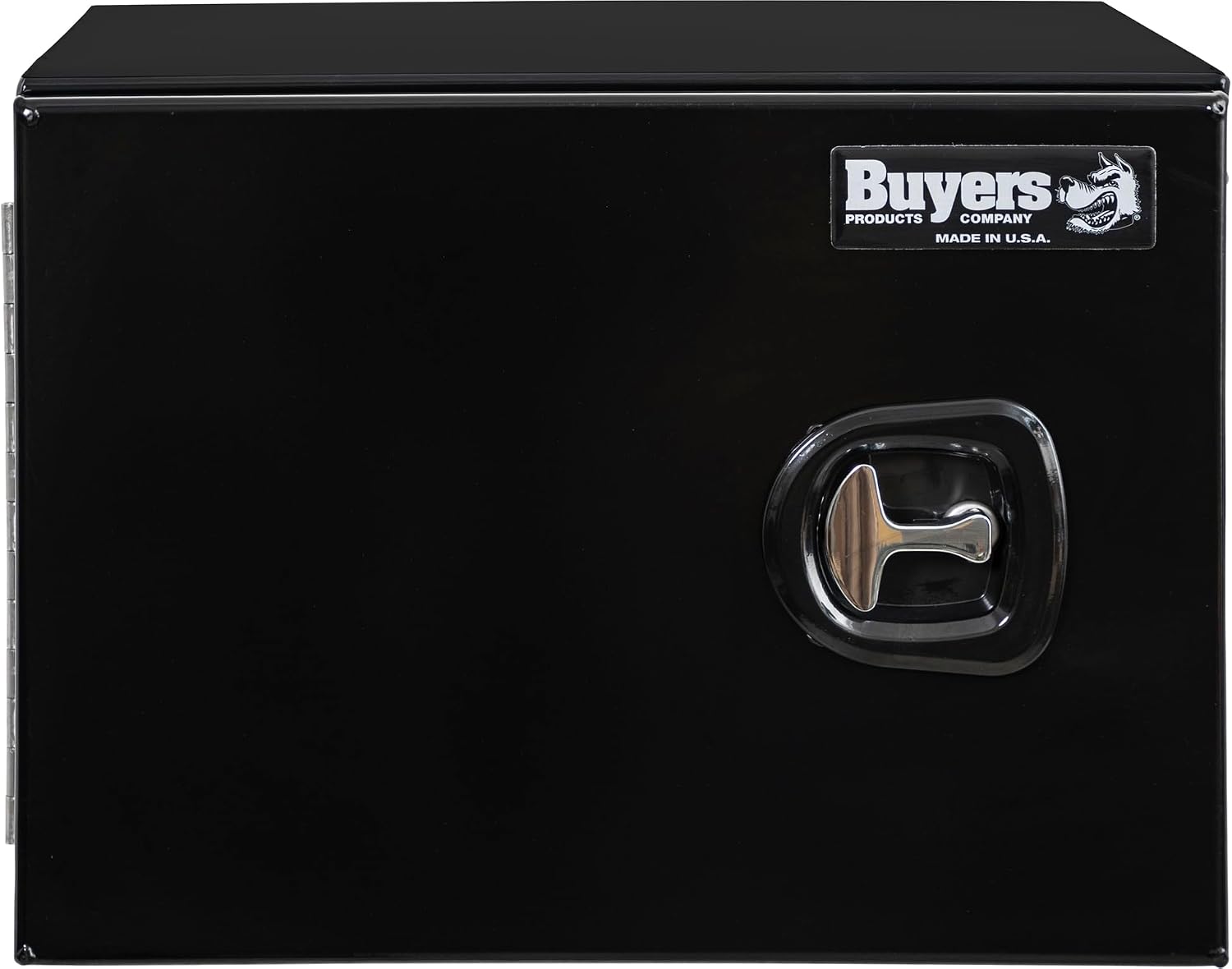 Buyers Products 1705800 Underbody Tool Box With Barn Door, 18x18x24 Inch, Black Powder-Coated, Made in USA, .100 inch Smooth Aluminum, 3-Point Locking, Truck Storage Toolbox For Work Vehicles