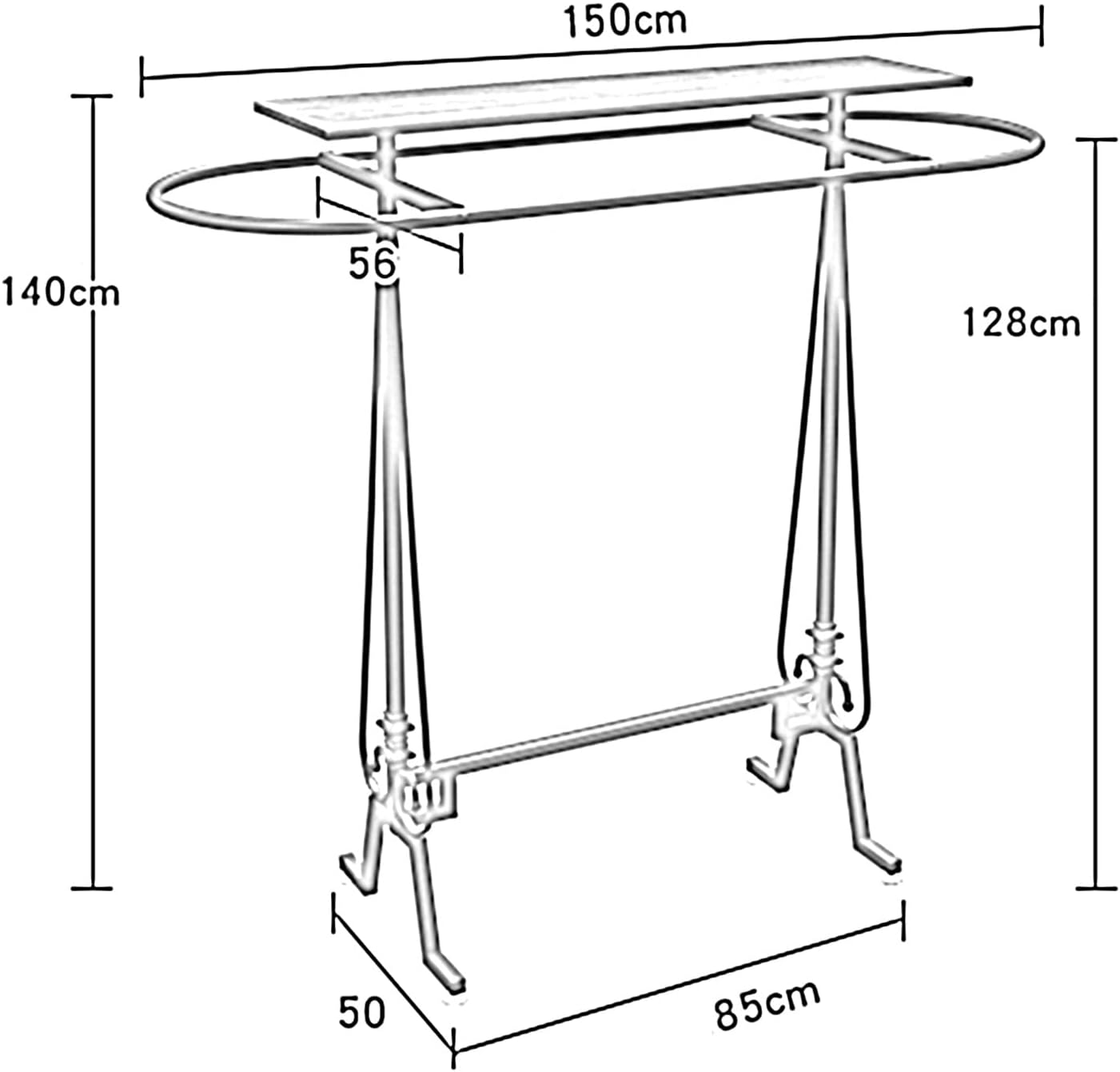 Retail Display Racks, Boutique Clothing Store Garment Rack, Multifunctional Suit Dress Scarves Shoe Hanging Storage Hanger, Commercial Shelves, Organ(Black-150x50x140CM