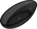 Opal 67 in. One Piece ANZZI Stone Freestanding Bathtub in Translucent Midnight Black